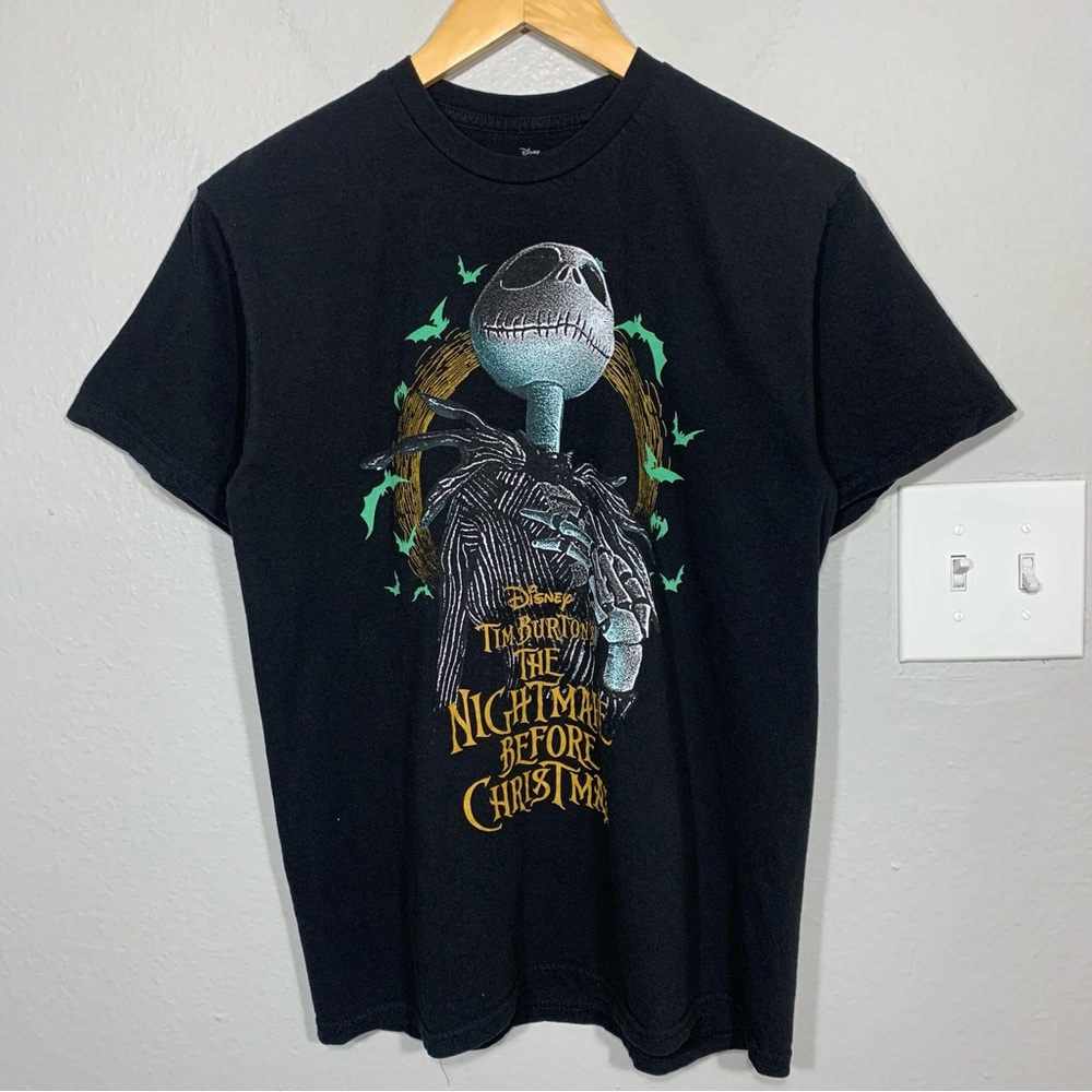 Disney The Nightmare Before Christmas Jack Skellington Bat Black Tee‎ Medium